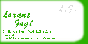 lorant fogl business card